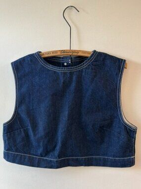 Top Shop Cropped denim vest/top